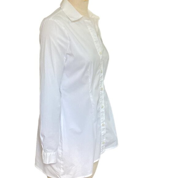 Cabi Chic Asymmetrical Studded Shirt Sz S White 118K - Picture 3 of 9